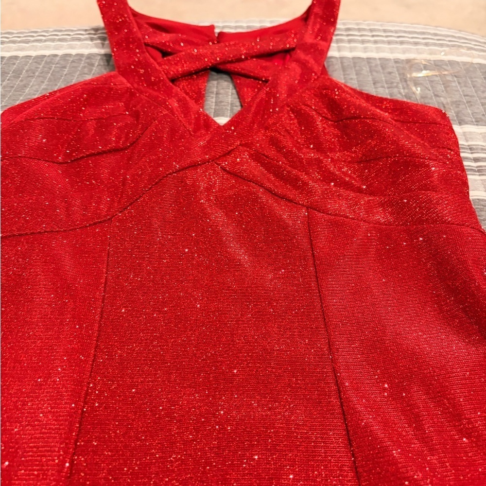 NWOT Honey and Rosie Red Sparkle Juniors Small Dress - Picture 5 of 7